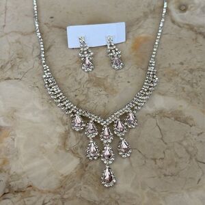 Bollywood Costume Jewelry Set Matching Necklace & Earrings